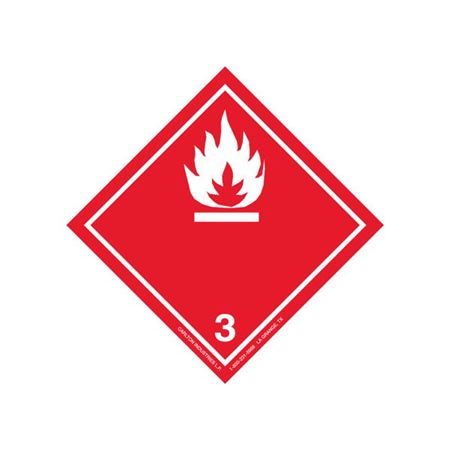 GHS Class 3 Flammable Liquid Label Transport Pictogram 4 Inch